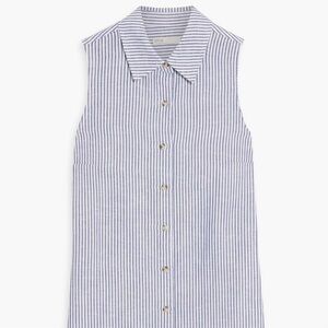 ONIA - AIR LINEN SLEEVELESS SHIRT DRESS - DEEP ULTRAMARINE - MEDIUM